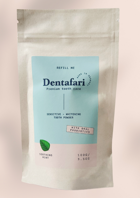 Probiotisches Zahnpulver Refill für empfindliche Zähne + Zahnaufhellung Soothing Mint