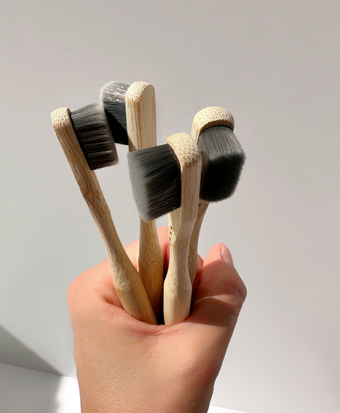 Erwachsenen Bambus NANO Zahnbürste 4 Stück, extra weich