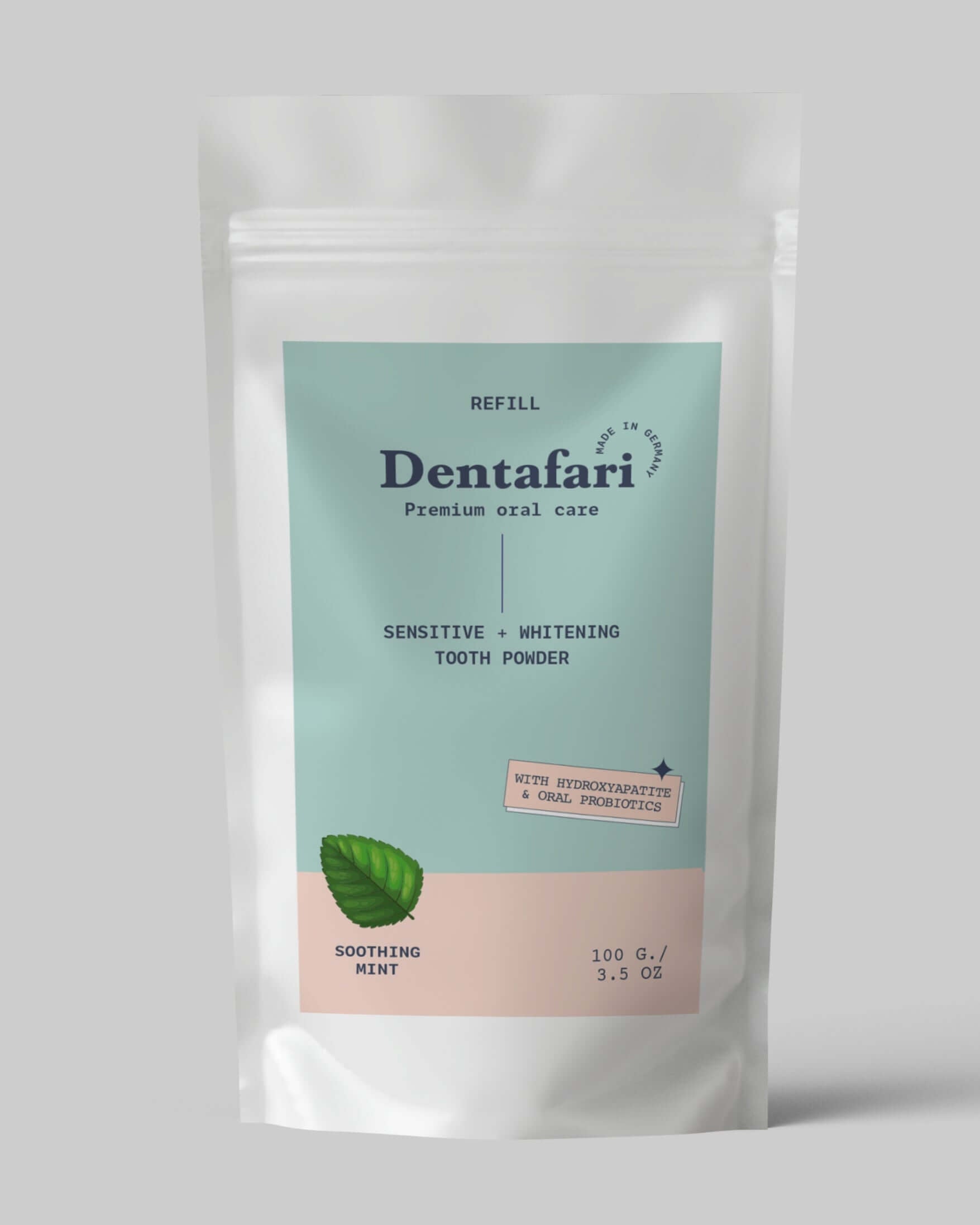 Probiotic tooth powder for sensitive teeth Mint – Dentafari